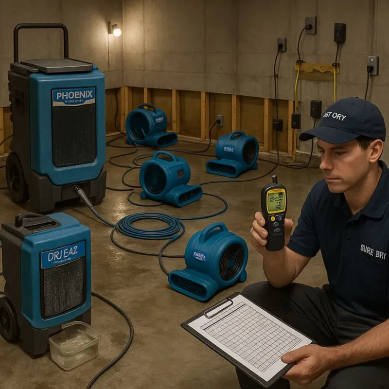 Structural Drying and Dehumidification process in Green County, WI